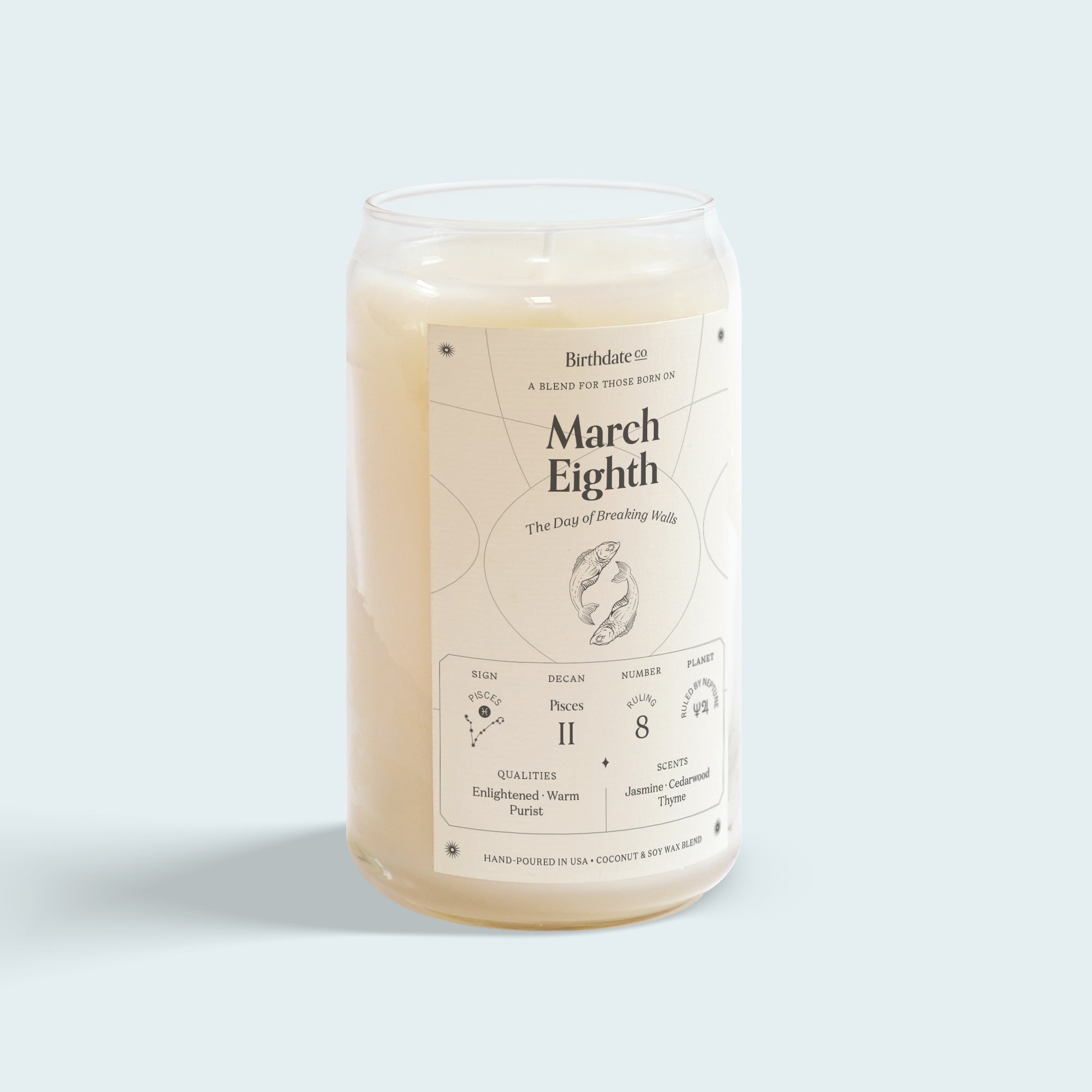 The March Eighth Birthday Candle